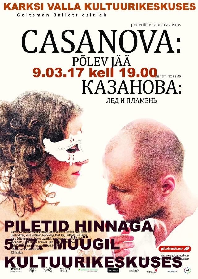 Goltsman Ballett tantsulavastus Casanova Põlev Jää Goltsman Ballett tantsulavastus Casanova Põlev Jää
