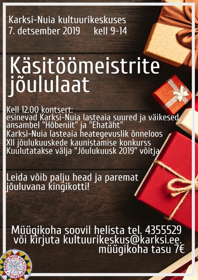 Käsitöömeistrite jõululaat Käsitöömeistrite jõululaat