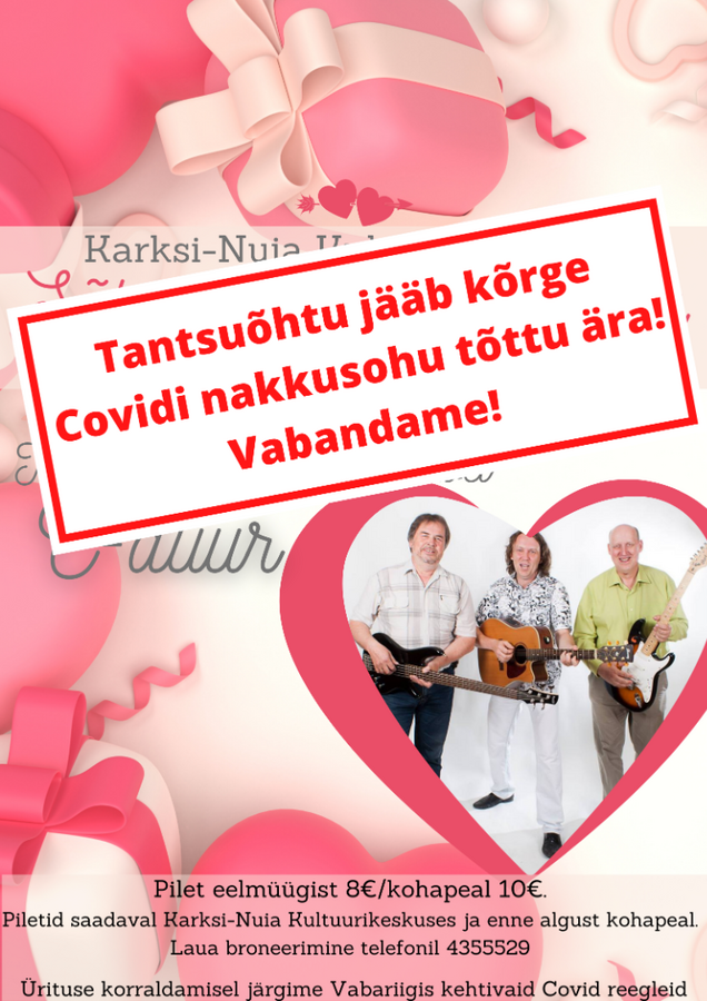 JÄÄB ÄRA!!! Sõbrapäeva tantsuõhtu JÄÄB ÄRA!!! Sõbrapäeva tantsuõhtu
