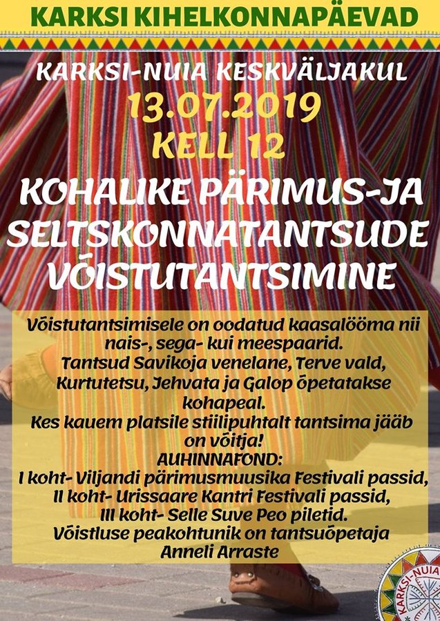 Kohalike pärimus- ja seltskonnatantsude võistutantsimine Kohalike pärimus- ja seltskonnatantsude võistutantsimine